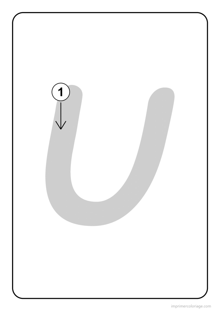 coloriage lettre u majuscule sens du trace - dessin gratuit &agrave; imprimer