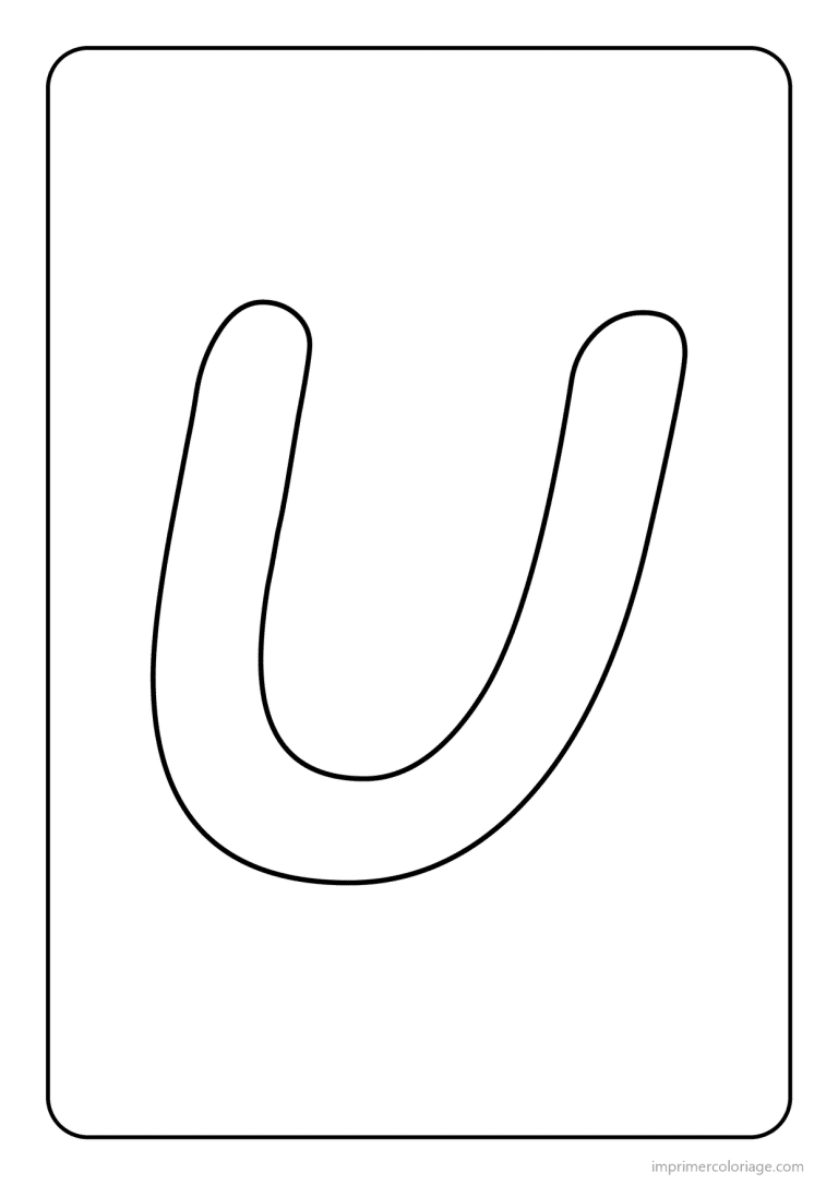 coloriage lettre u majuscule simple - dessin gratuit &agrave; imprimer