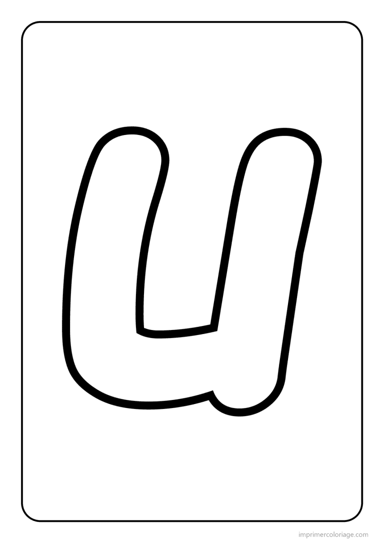 coloriage lettre u minuscule gros traits - dessin gratuit &agrave; imprimer