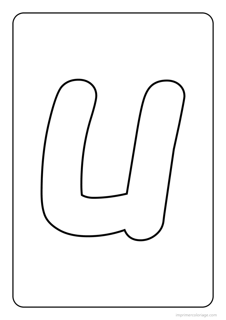 coloriage lettre u minuscule simple - dessin gratuit &agrave; imprimer