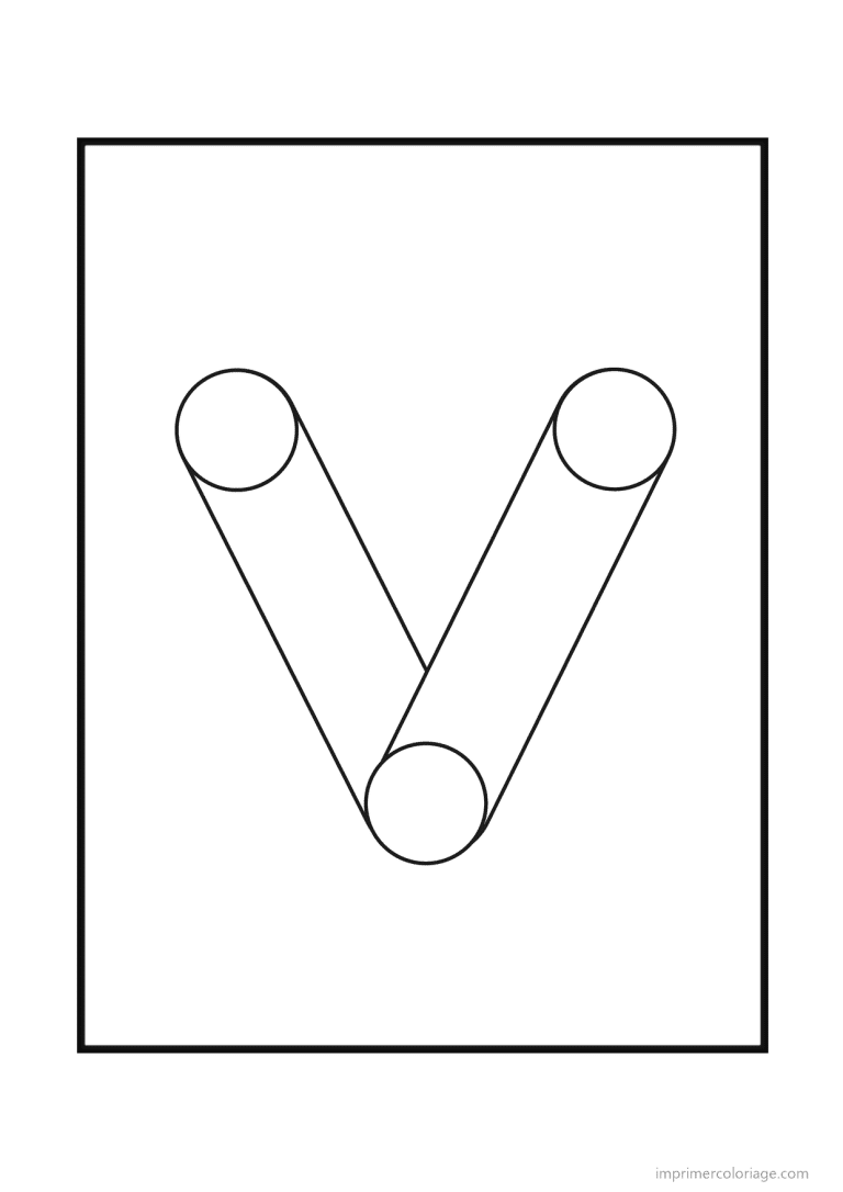 coloriage lettre v geometrique - dessin gratuit &agrave; imprimer