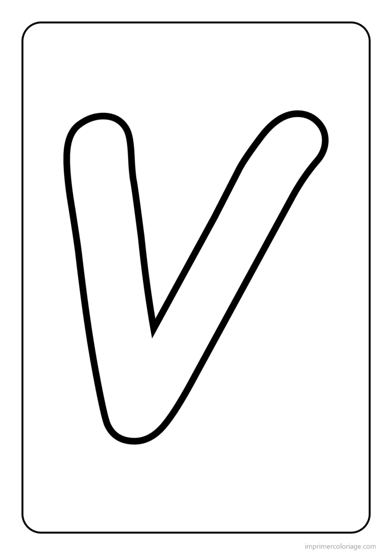 coloriage lettre v majuscule gros traits - dessin gratuit &agrave; imprimer