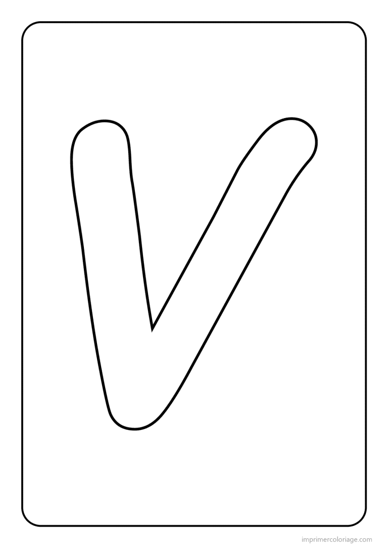 coloriage lettre v majuscule simple - dessin gratuit &agrave; imprimer