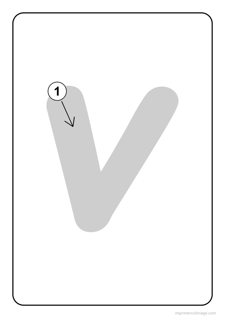 coloriage lettre v minuscule sens du trace - dessin gratuit &agrave; imprimer