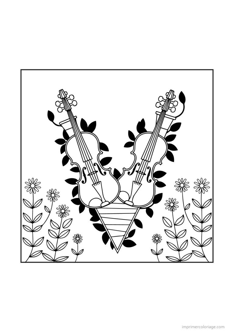 coloriage lettre v objets animaux - dessin gratuit &agrave; imprimer