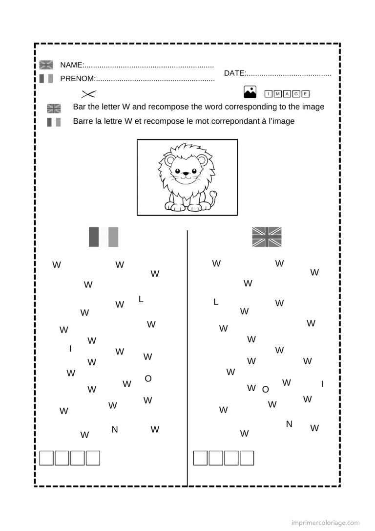 coloriage lettre w jeu lettres - dessin gratuit &agrave; imprimer