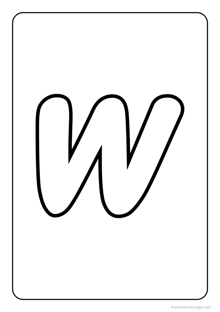 coloriage lettre w minuscule gros traits - dessin gratuit &agrave; imprimer