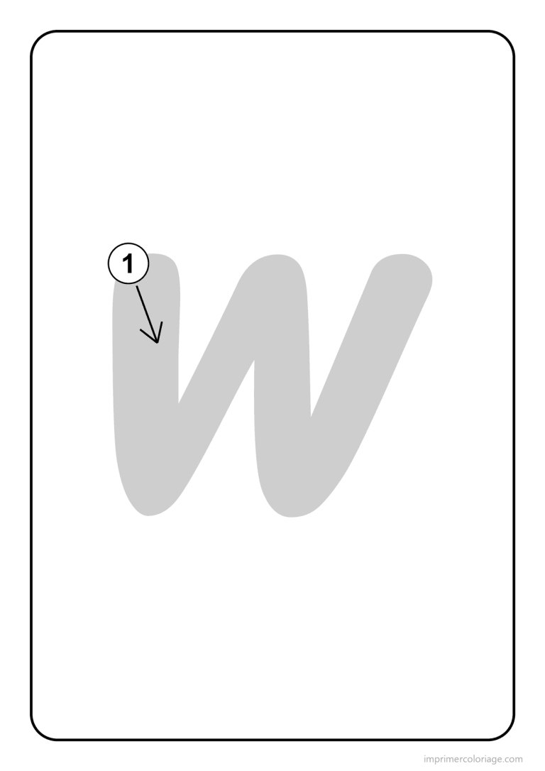 coloriage lettre w minuscule sens du trace - dessin gratuit &agrave; imprimer