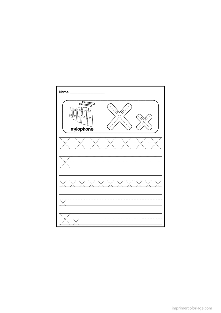 coloriage lettre x ecriture - dessin gratuit &agrave; imprimer