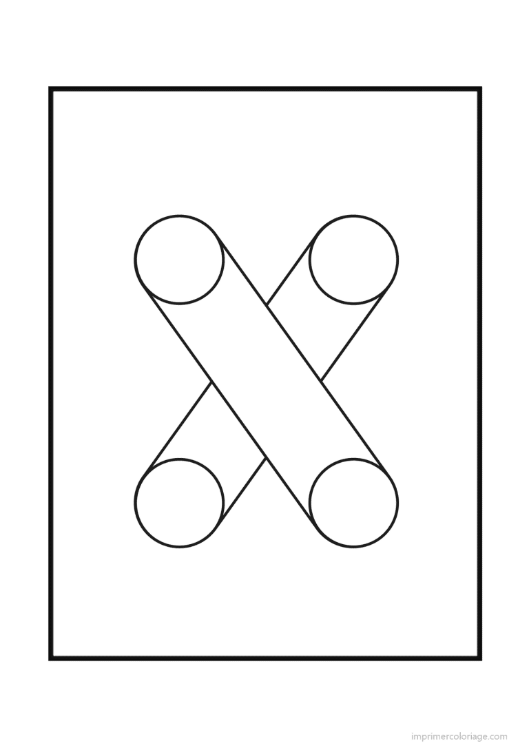 coloriage lettre x geometrique - dessin gratuit &agrave; imprimer