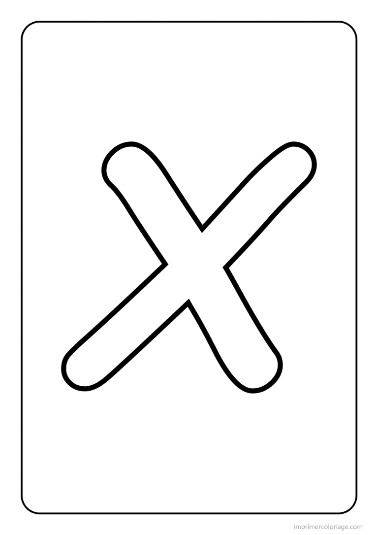 coloriage lettre x majuscule gros traits - dessin gratuit &agrave; imprimer