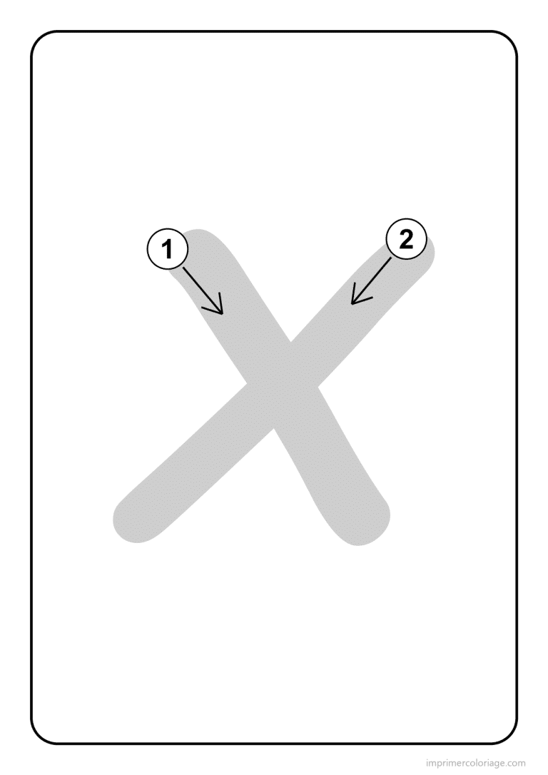 coloriage lettre x majuscule sens du trace - dessin gratuit &agrave; imprimer