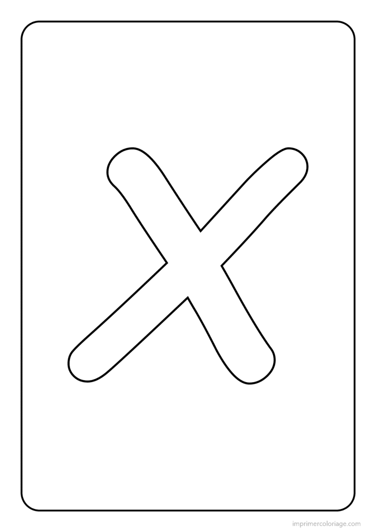 coloriage lettre x majuscule simple - dessin gratuit &agrave; imprimer