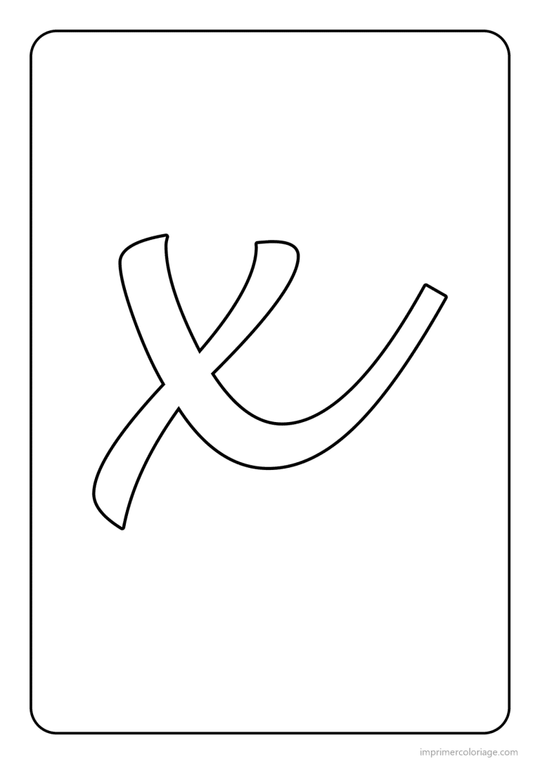 coloriage lettre x minuscule cursive - dessin gratuit &agrave; imprimer