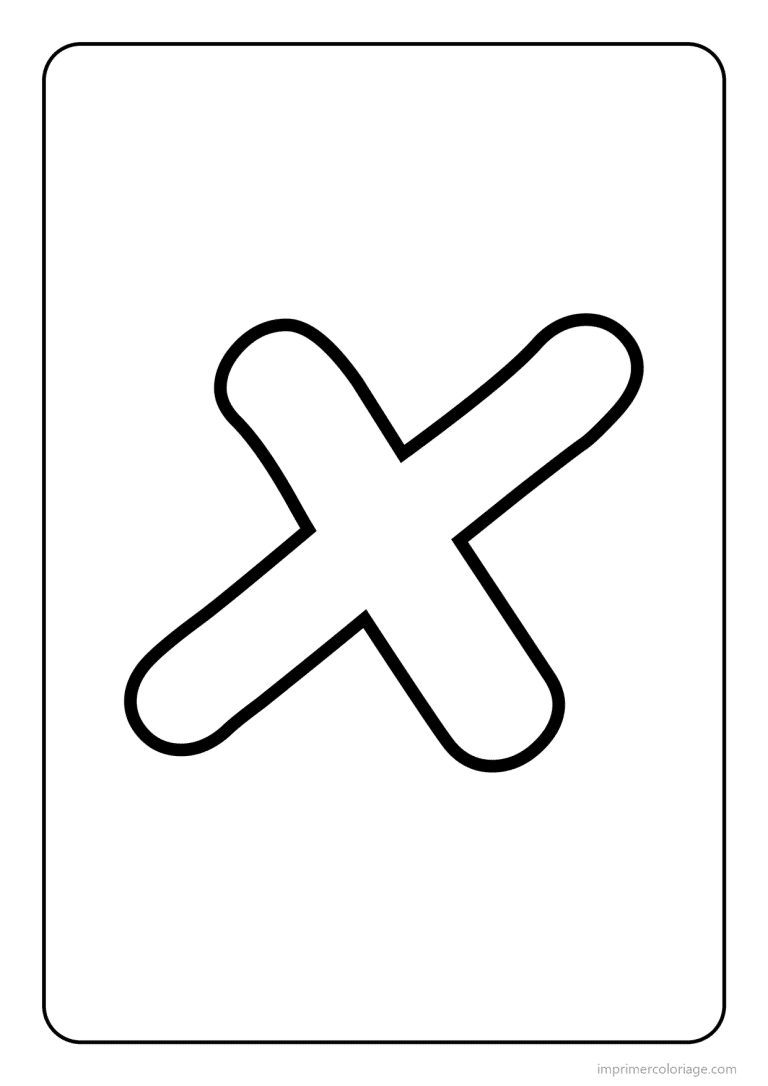 coloriage lettre x minuscule gros traits - dessin gratuit &agrave; imprimer