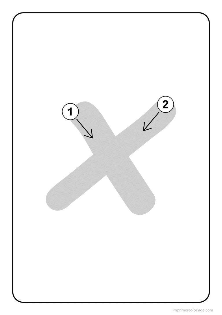 coloriage lettre x minuscule sens du trace - dessin gratuit &agrave; imprimer