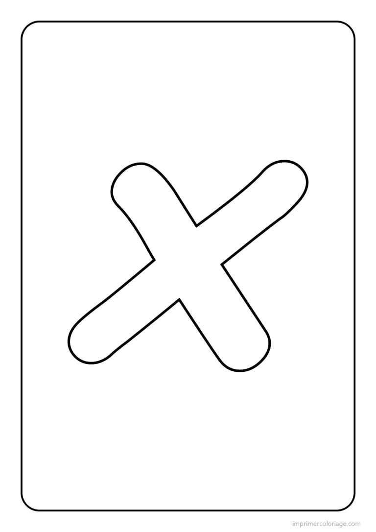 coloriage lettre x minuscule simple - dessin gratuit &agrave; imprimer