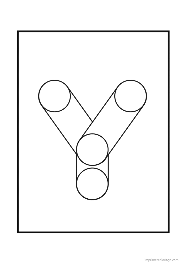 coloriage lettre y geometrique - dessin gratuit &agrave; imprimer