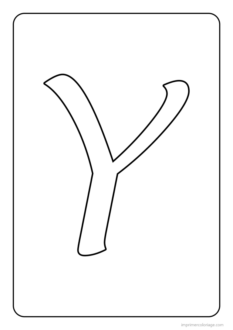 coloriage lettre y majuscule cursive - dessin gratuit &agrave; imprimer