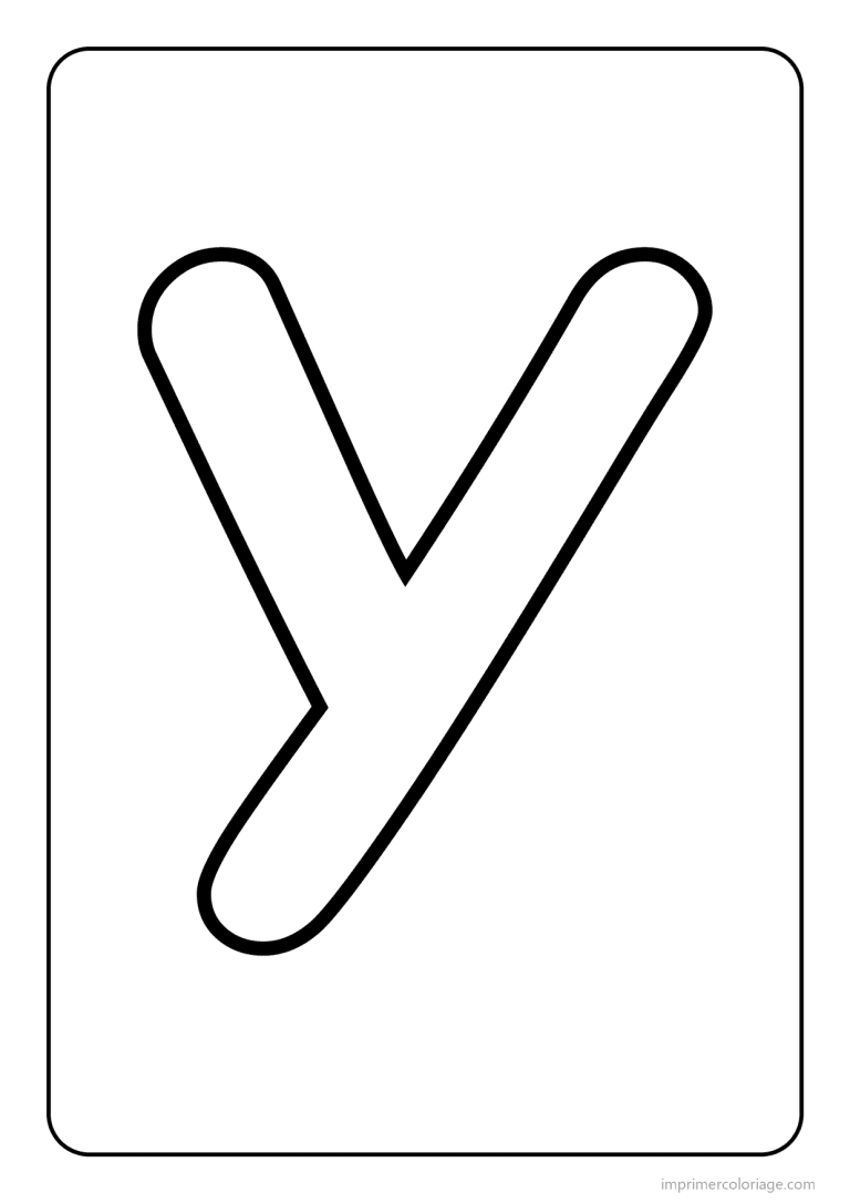coloriage lettre y majuscule gros traits - dessin gratuit &agrave; imprimer