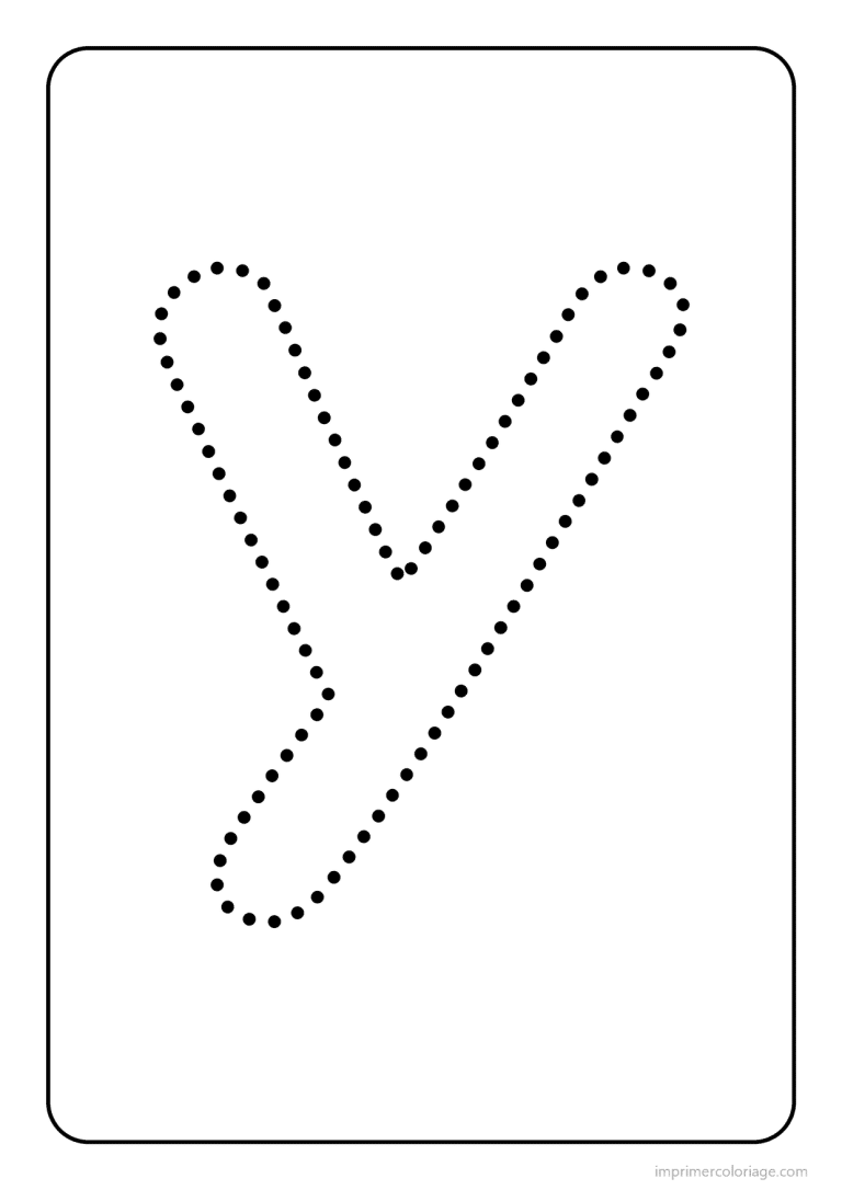 coloriage lettre y majuscule pointilles - dessin gratuit &agrave; imprimer