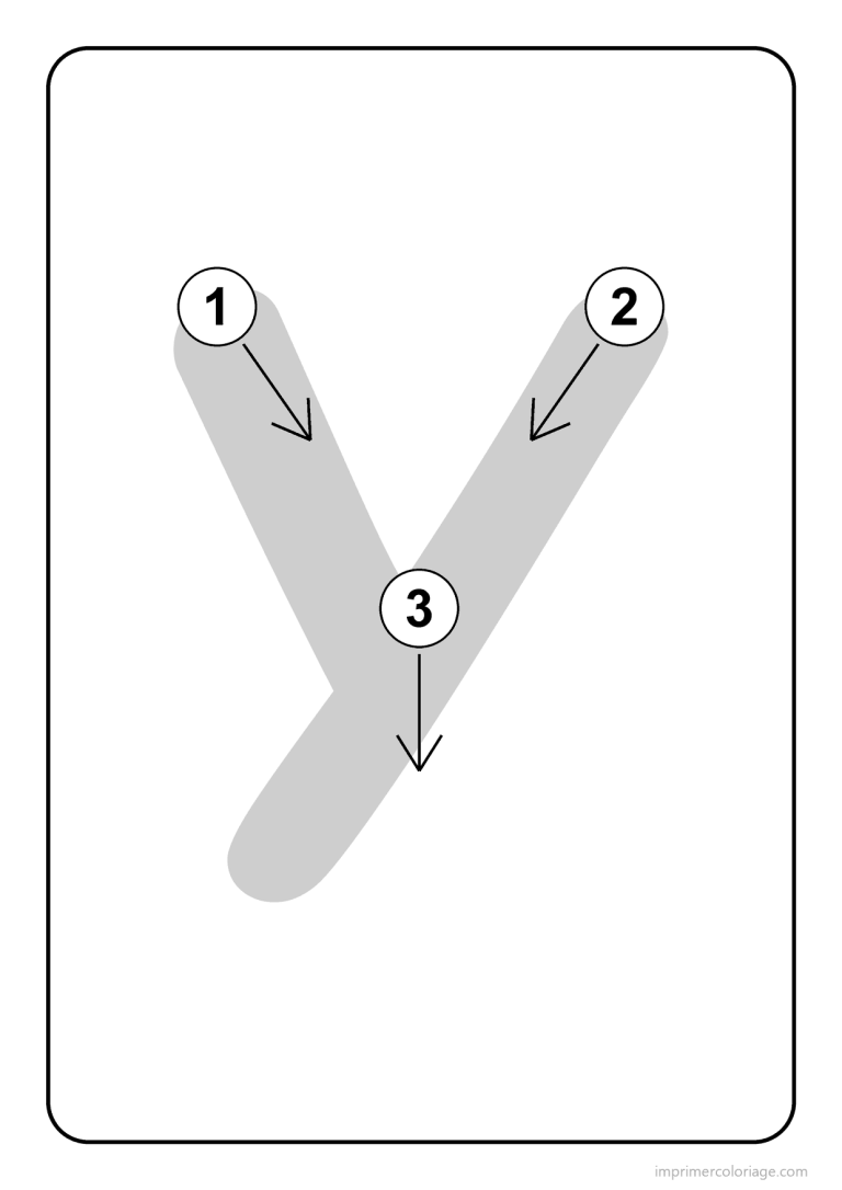 coloriage lettre y majuscule sens du trace - dessin gratuit &agrave; imprimer