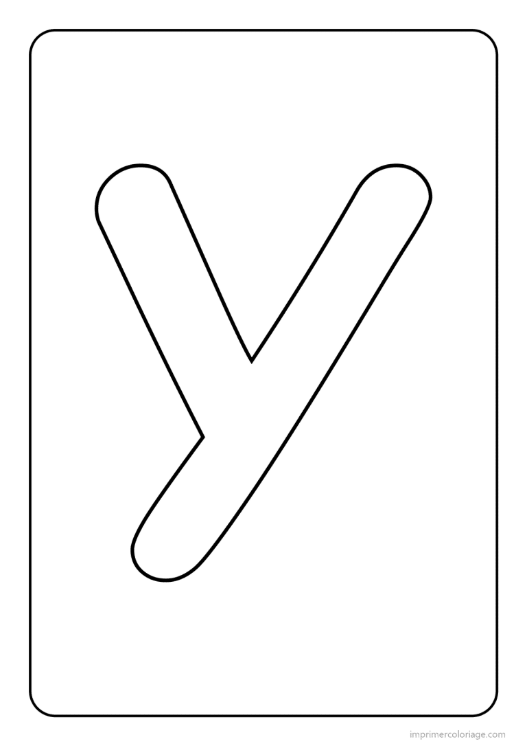 coloriage lettre y majuscule simple - dessin gratuit &agrave; imprimer