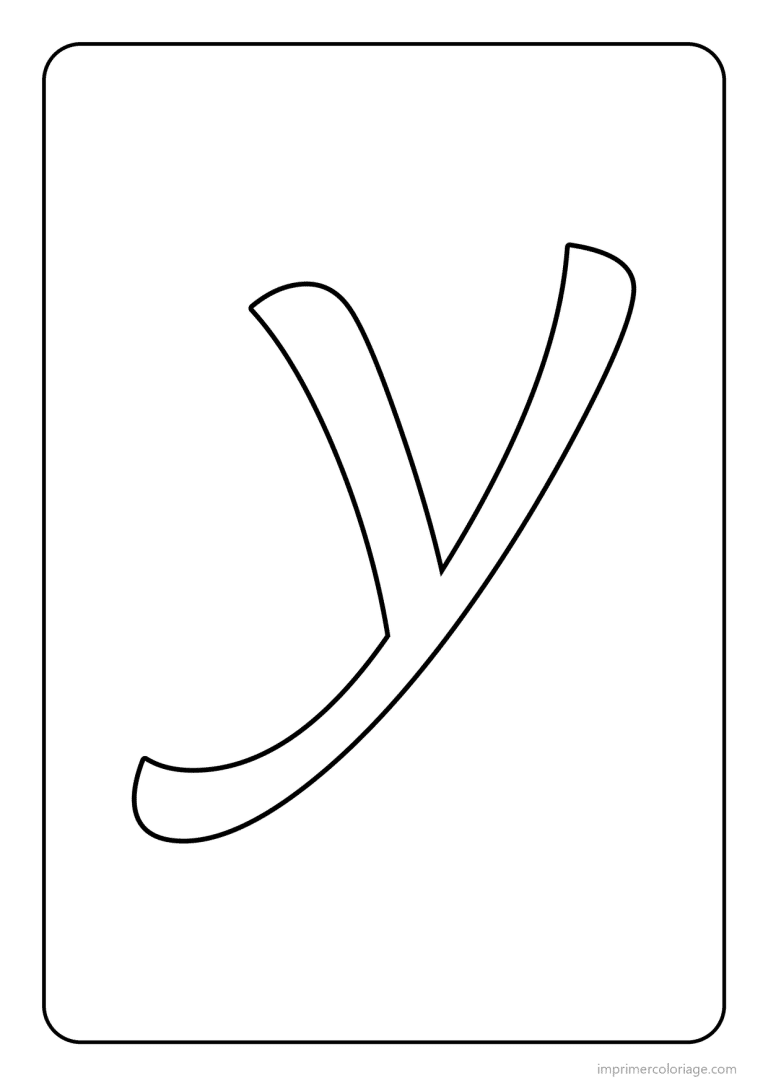 coloriage lettre y minuscule cursive - dessin gratuit &agrave; imprimer