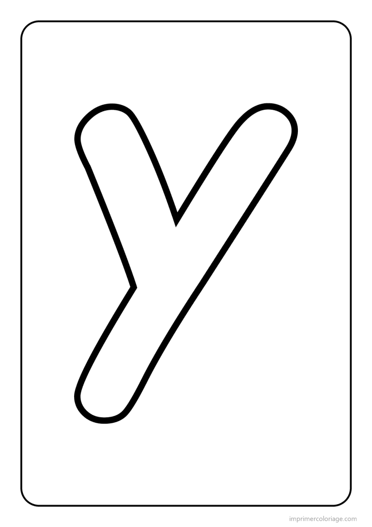 coloriage lettre y minuscule gros traits - dessin gratuit &agrave; imprimer