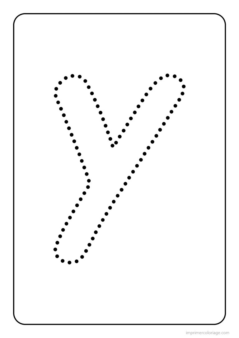 coloriage lettre y minuscule pointilles - dessin gratuit &agrave; imprimer