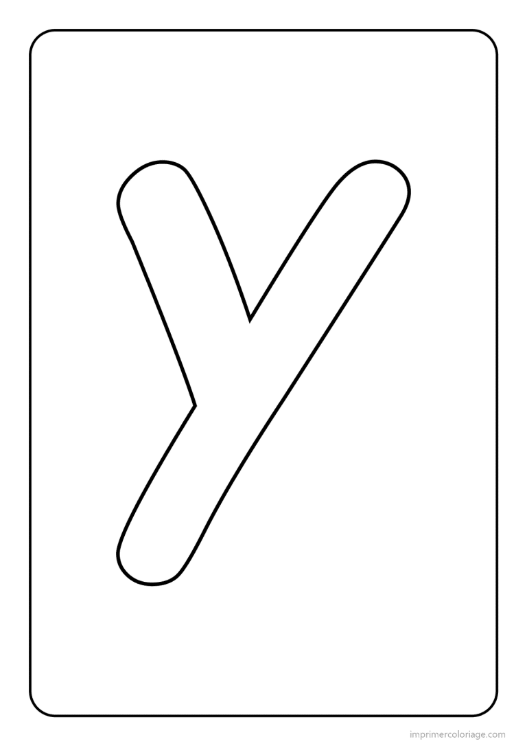 coloriage lettre y minuscule simple - dessin gratuit &agrave; imprimer
