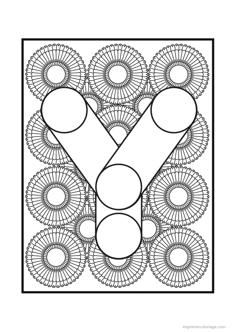 coloriage lettre y rosaces - dessin gratuit &agrave; imprimer