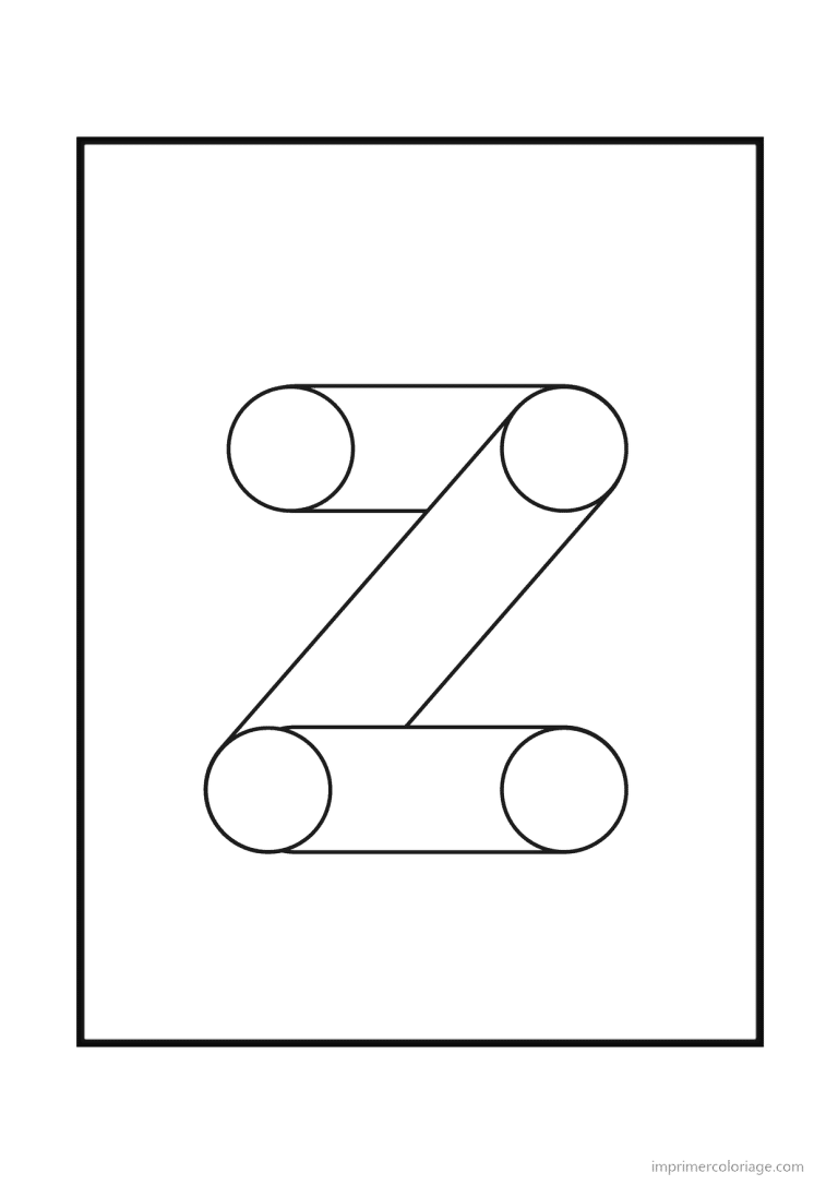 coloriage lettre z geometrique - dessin gratuit &agrave; imprimer