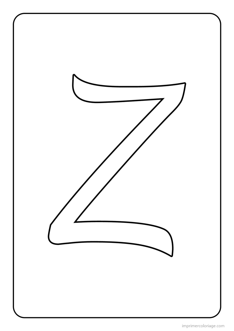coloriage lettre z majuscule cursive - dessin gratuit &agrave; imprimer