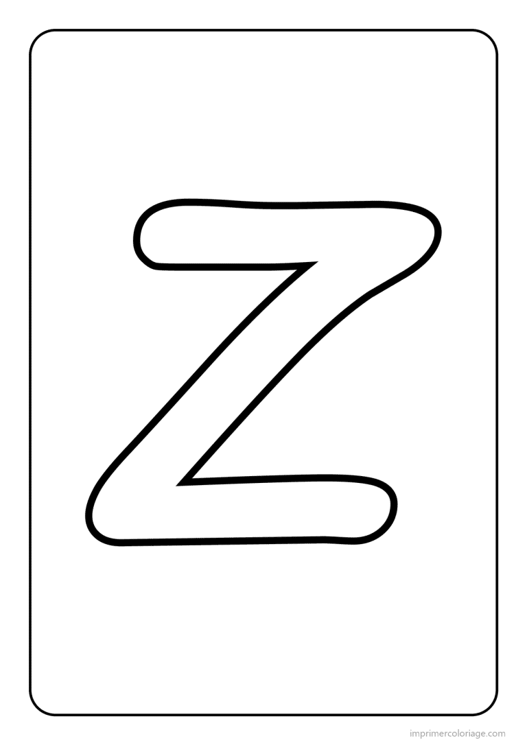 coloriage lettre z majuscule gros traits - dessin gratuit &agrave; imprimer