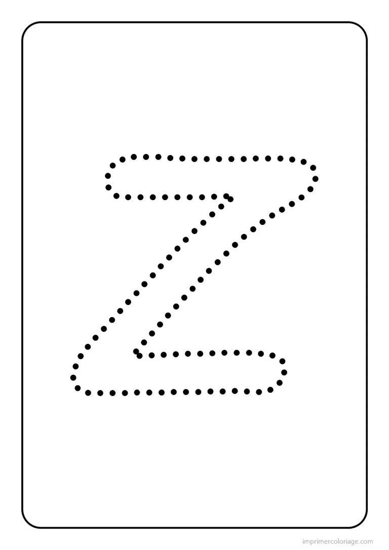 coloriage lettre z majuscule pointilles - dessin gratuit &agrave; imprimer