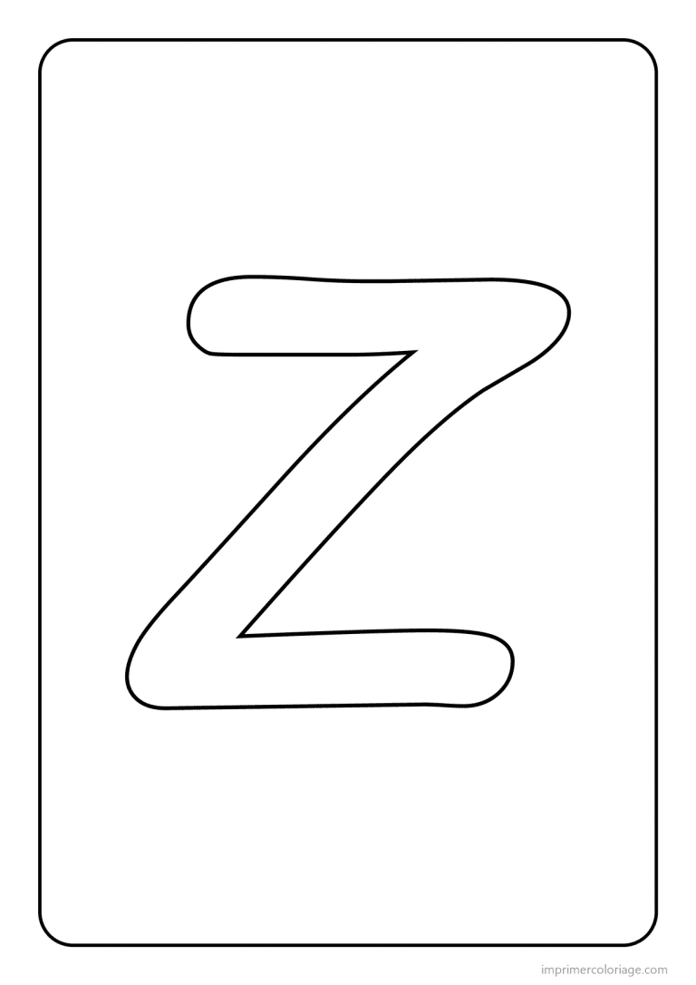coloriage lettre z majuscule simple - dessin gratuit &agrave; imprimer