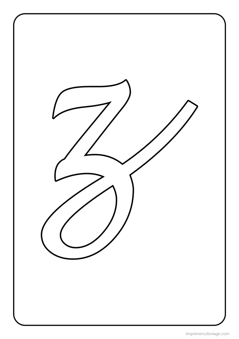 coloriage lettre z minuscule cursive - dessin gratuit &agrave; imprimer