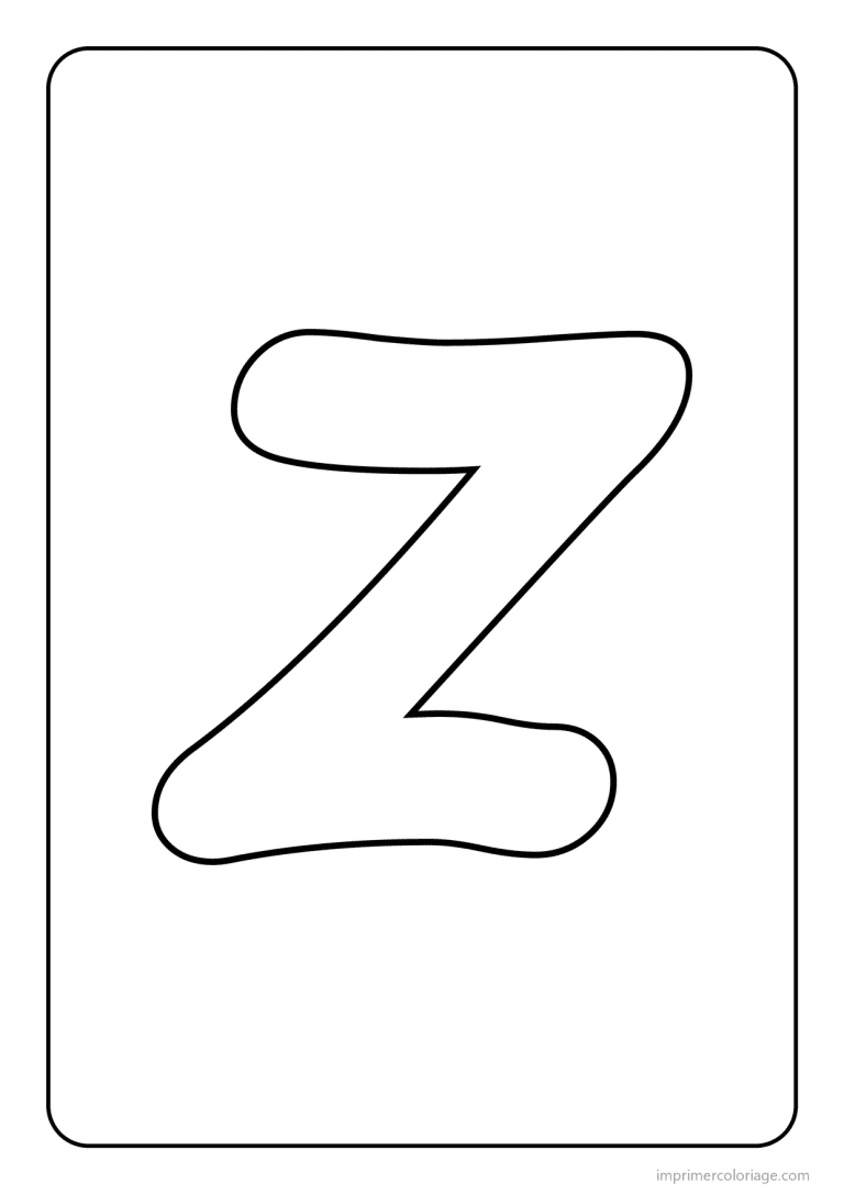 coloriage lettre z minuscule simple - dessin gratuit &agrave; imprimer