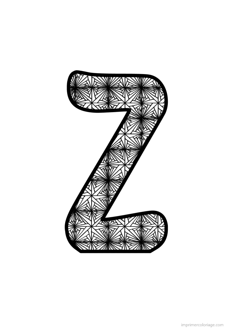 coloriage lettre z motif fleuri - dessin gratuit &agrave; imprimer