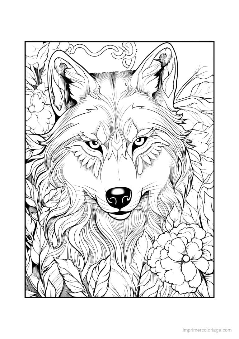 coloriage loup mandala 01 - dessin gratuit &agrave; imprimer