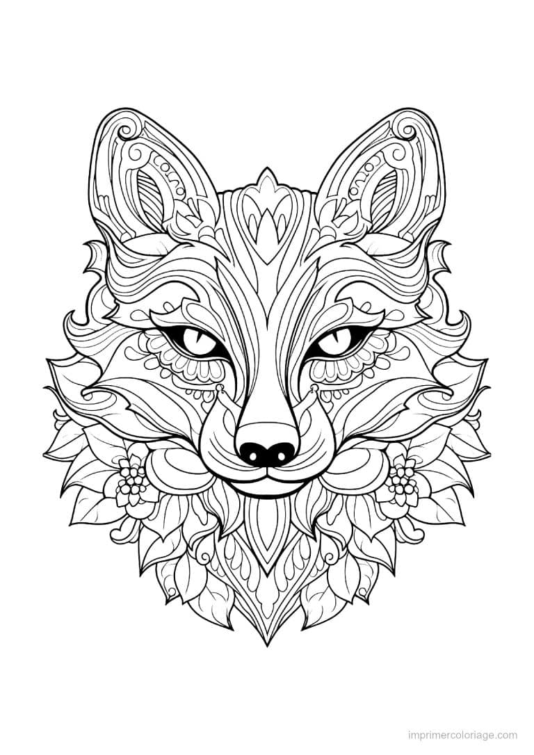 coloriage loup mandala 28 - dessin gratuit &agrave; imprimer