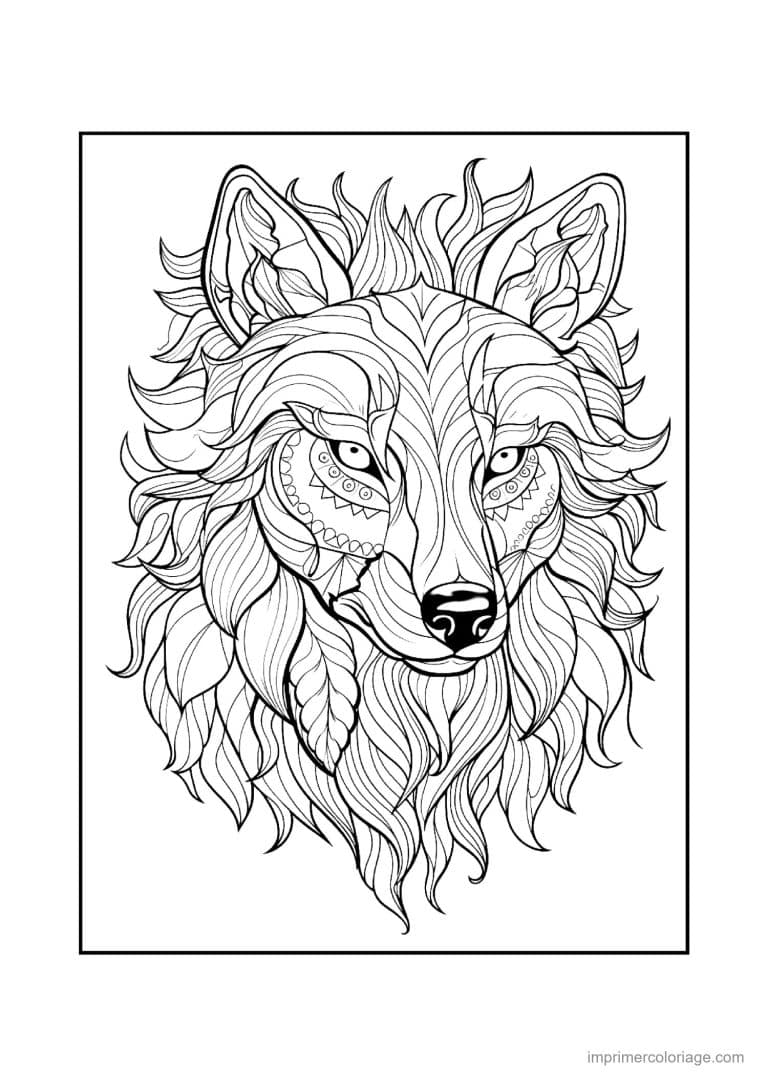 coloriage loup mandala 30 - dessin gratuit &agrave; imprimer