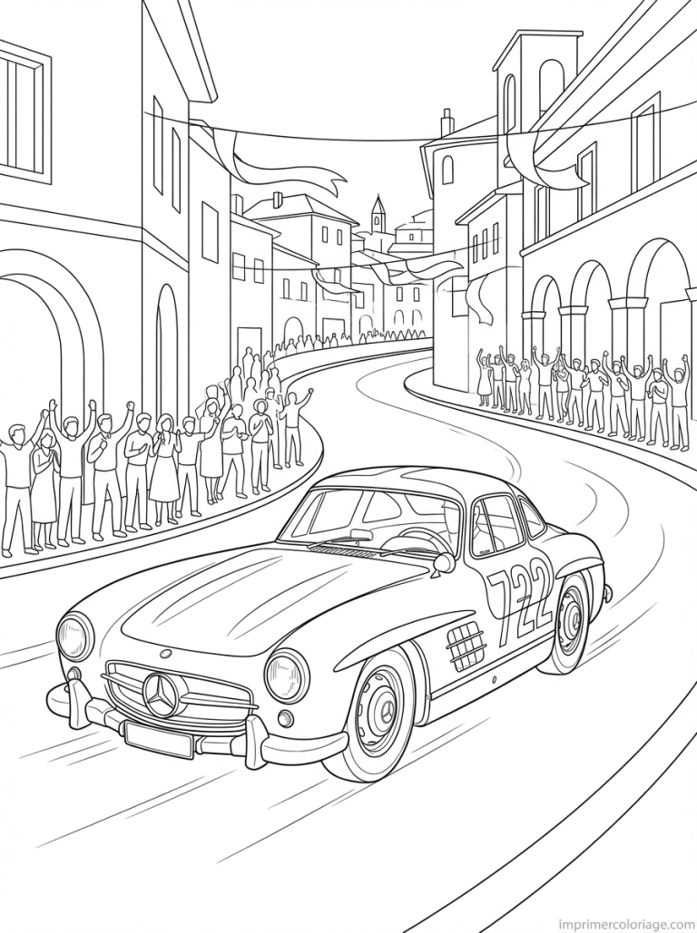 coloriage mercedes 300sl mille miglia - dessin gratuit &agrave; imprimer
