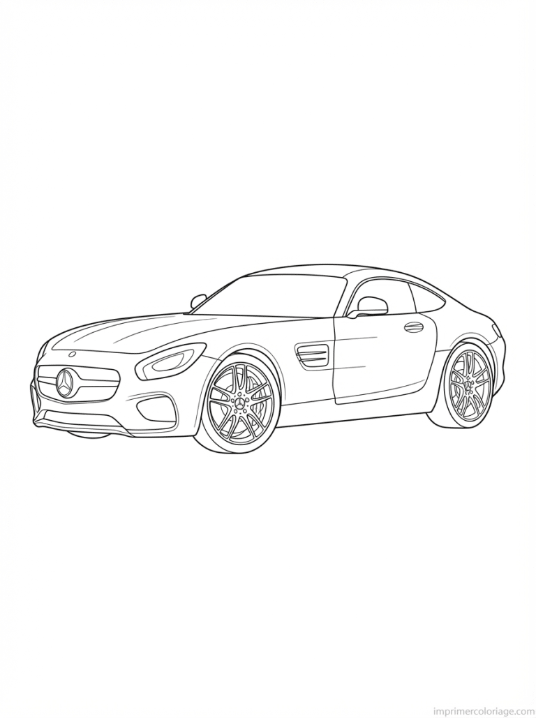coloriage mercedes amg gt profil - dessin gratuit &agrave; imprimer