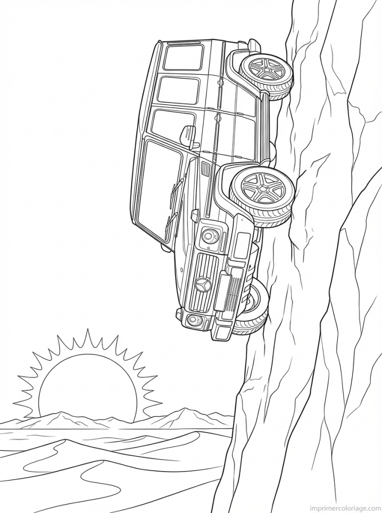 coloriage mercedes gclass namibie rocher - dessin gratuit &agrave; imprimer