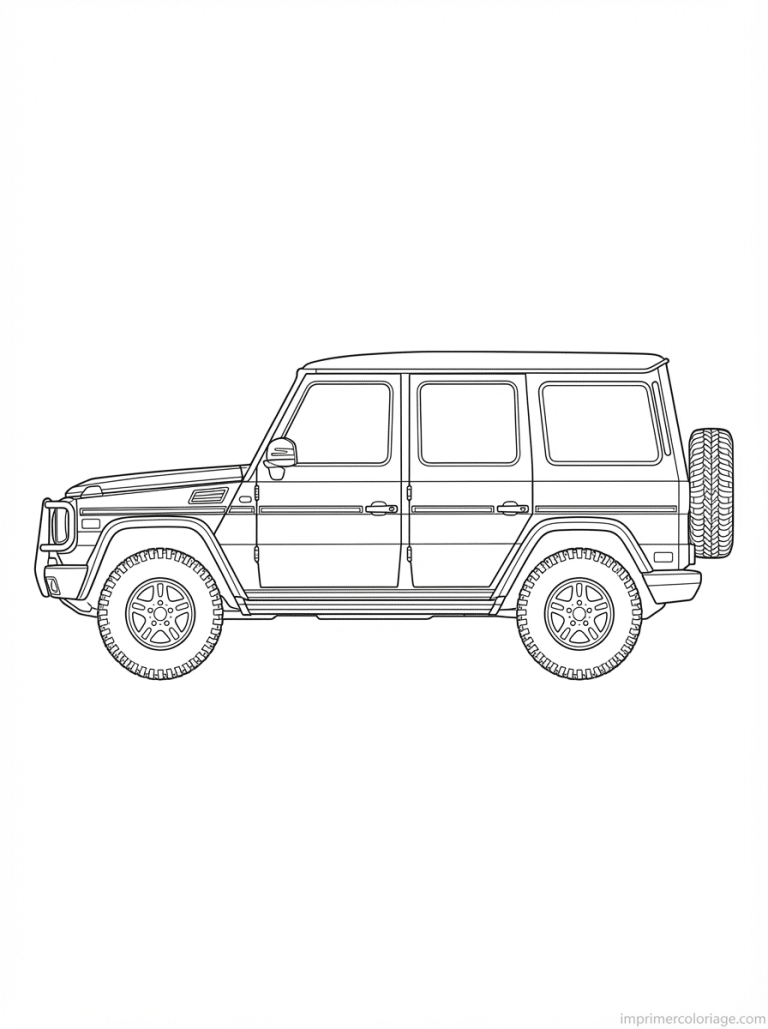 coloriage mercedes gclass profil - dessin gratuit &agrave; imprimer