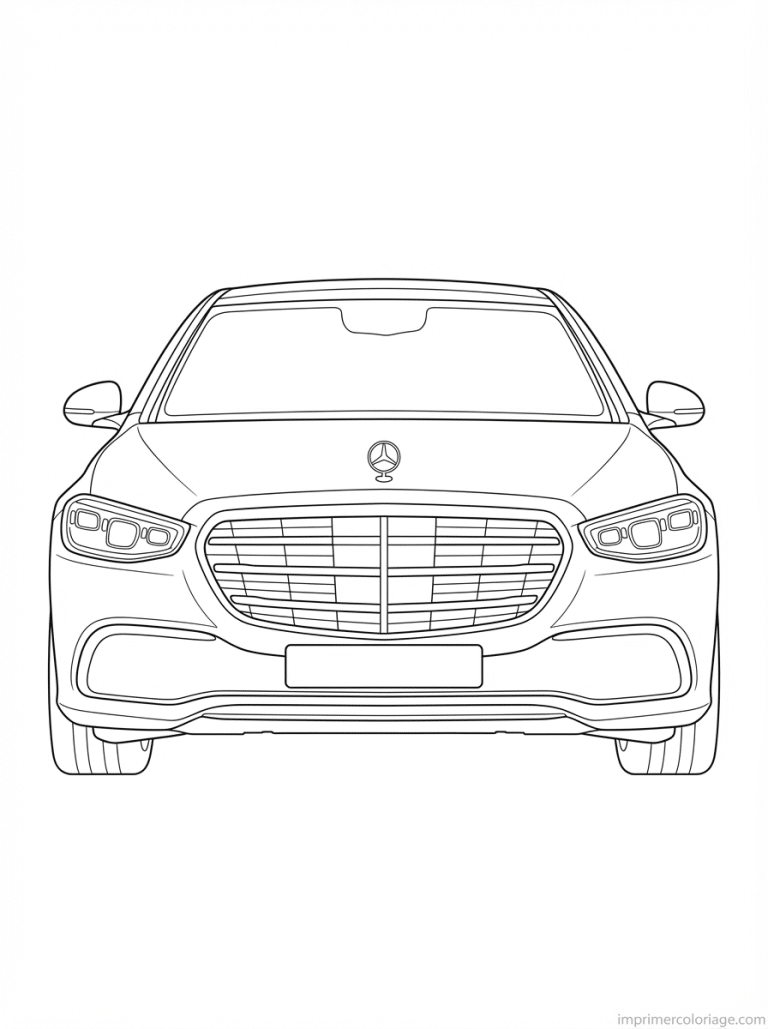 coloriage mercedes sclass face - dessin gratuit &agrave; imprimer
