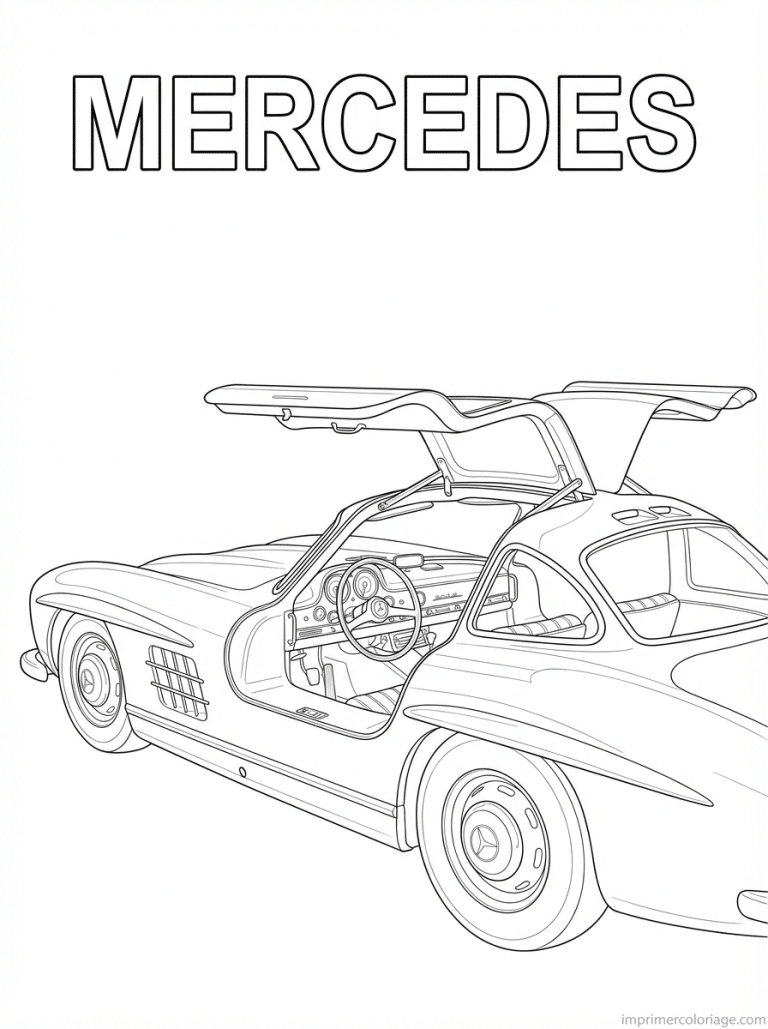 coloriage mercedes titre 300sl portes - dessin gratuit &agrave; imprimer