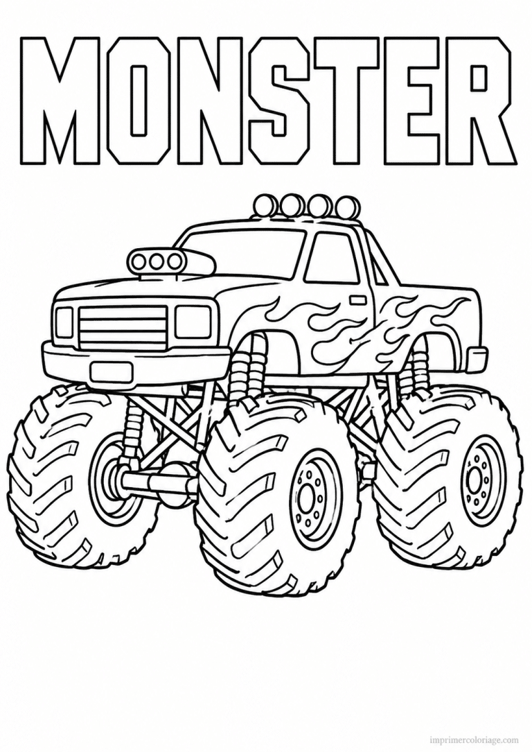 coloriage monster truck titre haut - dessin gratuit &agrave; imprimer